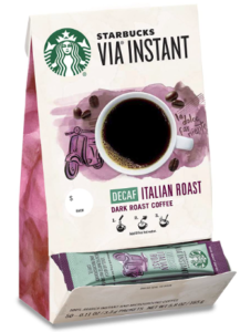 Starbucks VIA decaf instant coffee