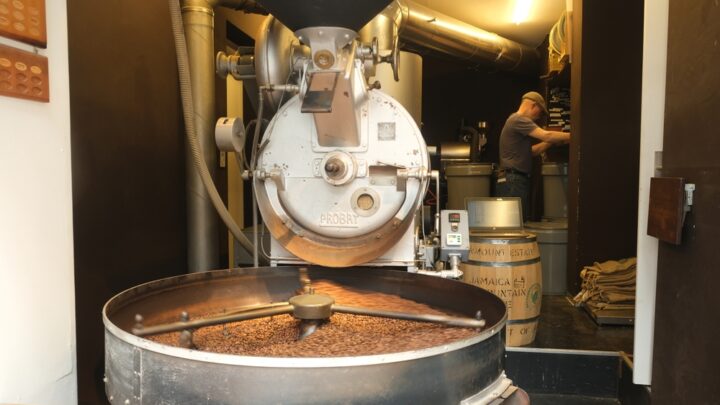 Picture of coffee roasting. What type of roast if french roast coffee?