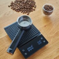 Measuring coffee for coffee to water ratio