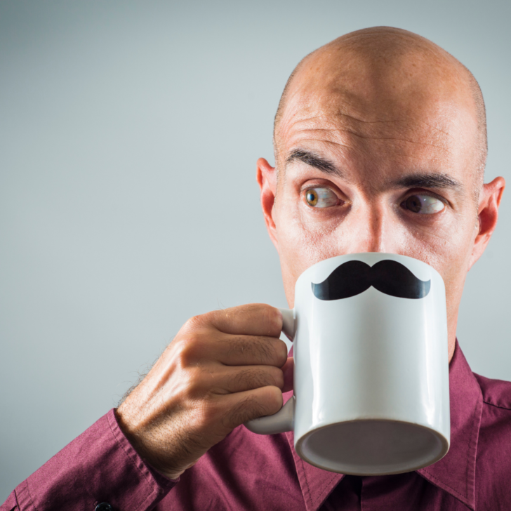 Man drinking coffee. Best organic k cup coffee, Joes story.