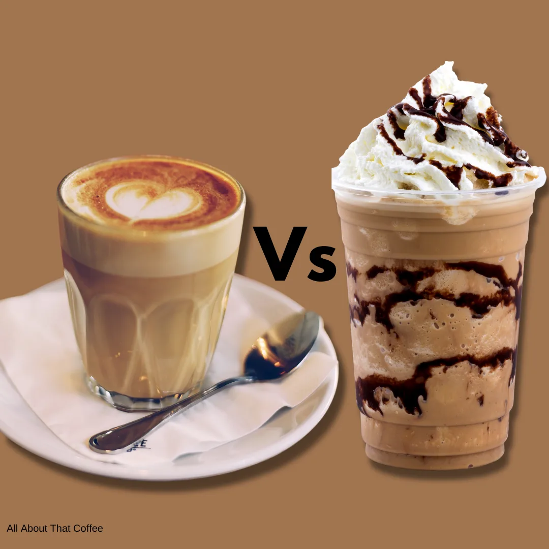 Image of cappuccino vs frappuccino.